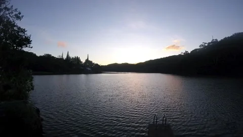 Sunrise timelapse at Cerro Azul lagoon in Panama on a clear day Stock Footage 344880388