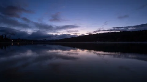 Sunrise Timelapse down at Lake Walchensee in Germany Stock Footage 127201145
