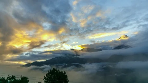 Sunrise Timelapse of Kinner Kailash range Video stock 106423586