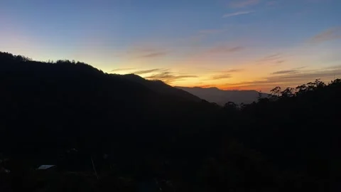 Sunrise Timelapse at Misty Mountains Stock Footage 343769112
