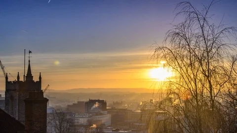 Sunrise Timelapse over Bristol Stock Footage 86253489