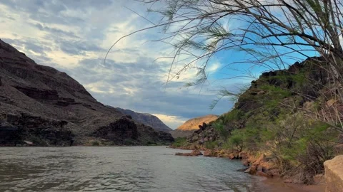 Sunrise timelapse over the colorado river and the grand canyon Stock Footage 310922011