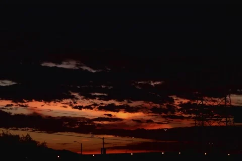 Sunrise Timelapse with Power Lines Video stock 51715615