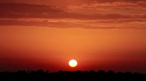 Sunrise timelapse, red to orange sky Video stock 43079870