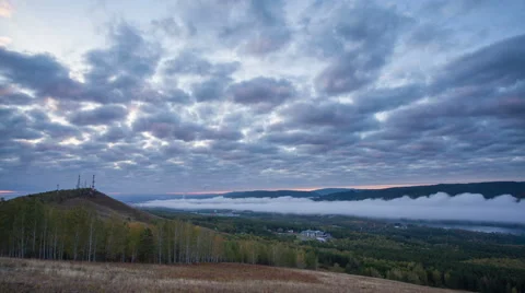 Sunrise on the top of the hill Stock Footage 59094897