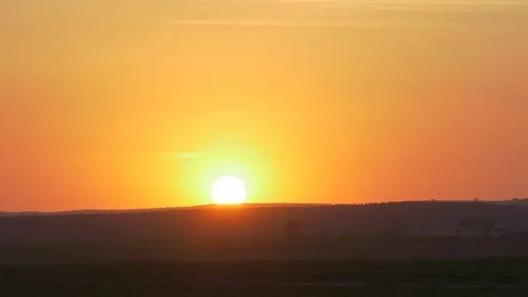 Sunrise on top of a hill Stock Footage 73764732