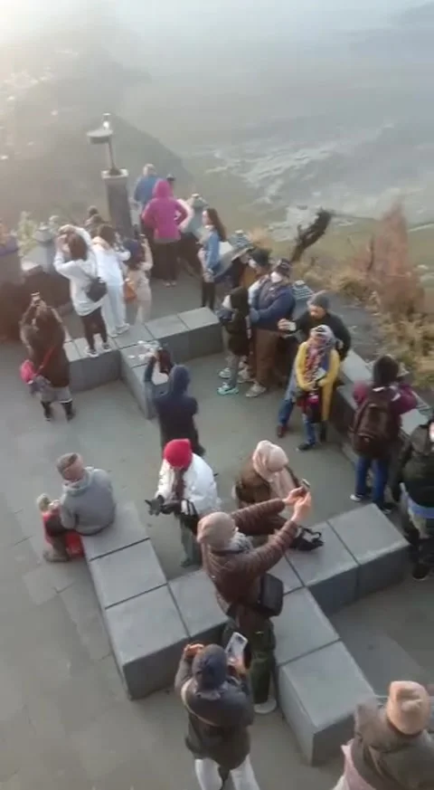 Sunrise at the top of Mount Bromo Stock Footage 207926088