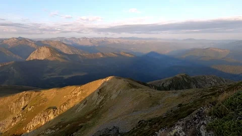 Sunrise from the top of the mountain. Stock Footage 145857779