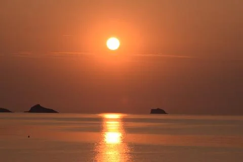 Sunrise in Torbay with reflection Stock Photos