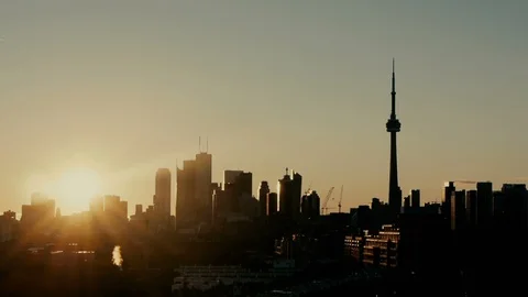 Sunrise with Toronto Skyline Stock Footage 104120776