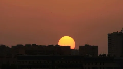 Sunrise in town Stock Footage 81454058