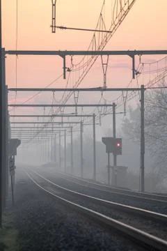 Sunrise to the track Stock Photos