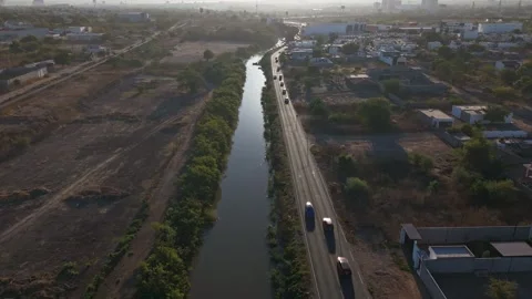 Sunrise Traffic Hyperlapse from Drone Stock Footage 327992143