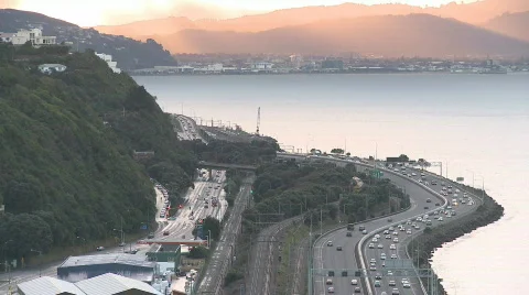 Sunrise traffic timelapse Stock Footage 750603