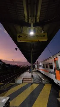 Sunrise at the train station Stock Photos