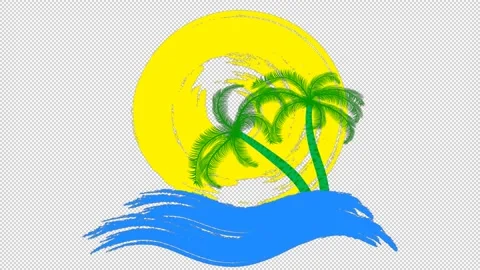 Sunrise in the tropics on a empty background. Stock Footage 150114640