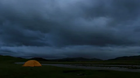 Sunrise on the Ulaan river, Mongolia. Full HD Stock Footage 68805082