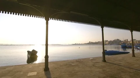 Sunrise under the arcades Stock Footage 71645206