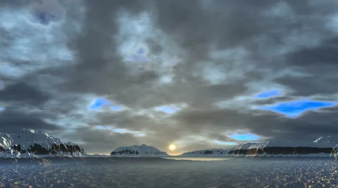 Sunrise under thunderclouds Видео 46951108