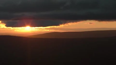 The sunrise in Ural mountains after night rain Stock Footage 66328720