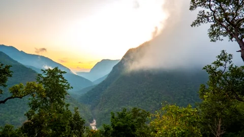 Sunrise in the valley Stock Footage 295104084