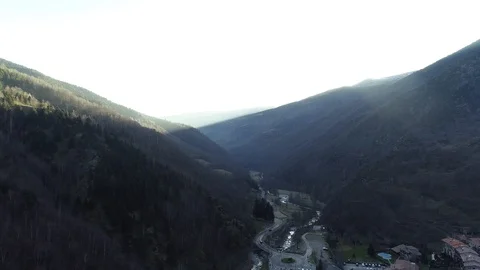 Sunrise in a valley of the Pyrenees Stock Footage 100678165