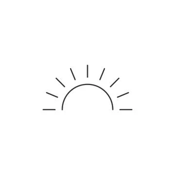 Sunrise vector icon. Editable stroke. Sun, rise symbol. Morning icon. Linear  Stock Illustration