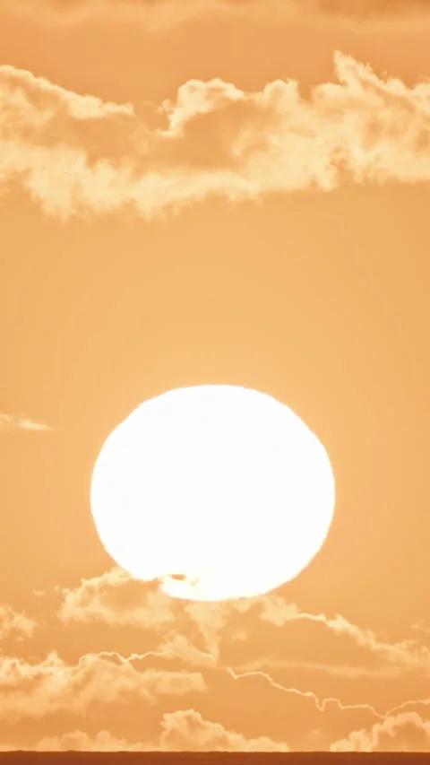Sunrise Vertical Timelapse Sun Rising Through Clouds, Clear Summer Sky Morning Video stock 301042579
