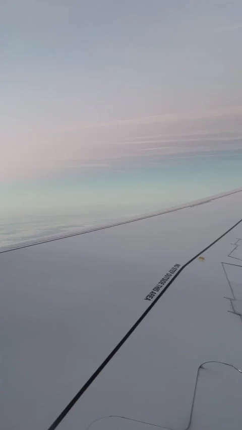 Sunrise View from Airplane Window on Flight from London to Paris. Stock Footage 341324371