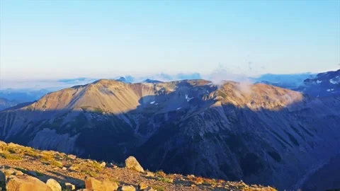 Sunrise View from Burroughs Mountain Trail, Mount Rainier National Park Stock Footage 332089545