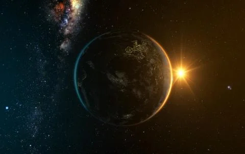 Sunrise view of earth Stock Illustration