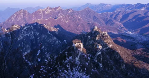 Sunrise View, the Great Wall (Time-lapse) Stock Footage 132728727