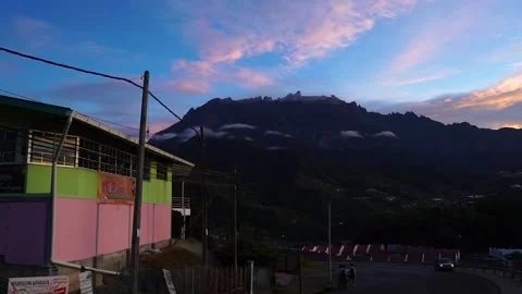 Sunrise view of Mount Kinabalu  Stock Footage 209117338