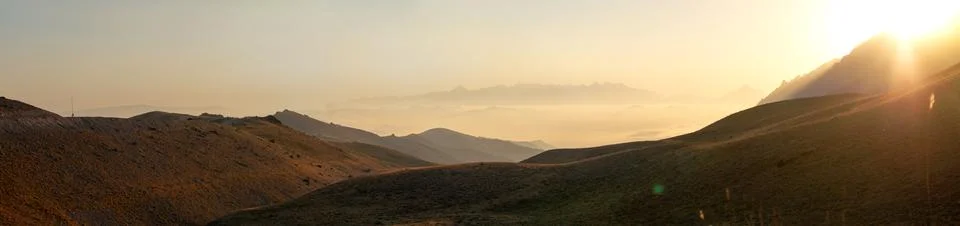 Sunrise view in the mountain Stock Photos