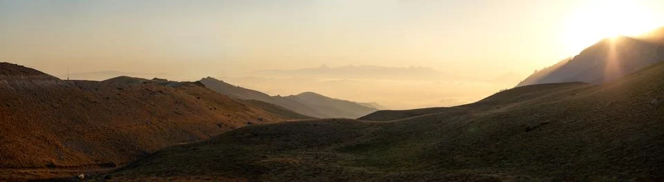 Sunrise view in the mountain Stock Photos