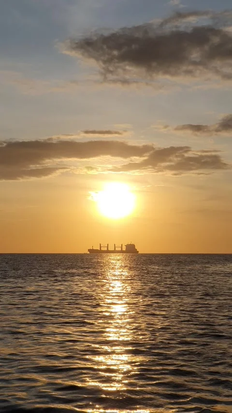 Sunrise view over the ocean Stock Footage 297341137