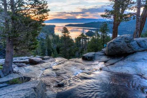 Sunrise View from the Top of Eagle Falls Stock Photos