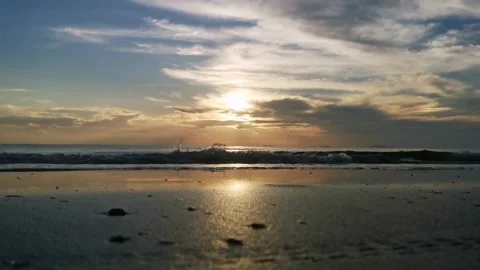 Sunrise view of tropical beach Stock Footage 136811602