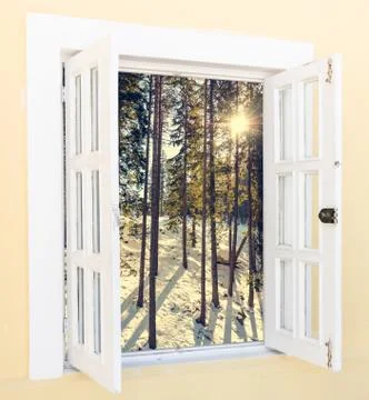 Sunrise view from the window Stock Photos