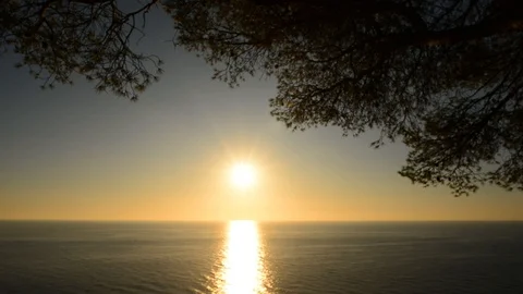 Sunrise at a viewpoint by the Oropesa Sea Stock Footage 120689239