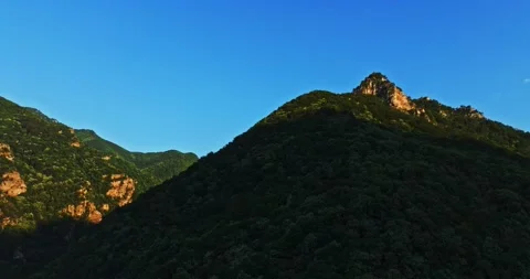 Sunrise Warm Tone Large Cliffs Lit By Sunrays Carst Climbing Rhodope Mountain Stock Footage 289415305