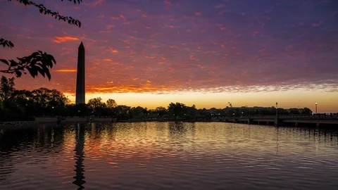 Sunrise Washington Monument Stock Footage 82390267