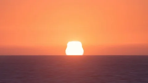 Sunrise Water Ocean Time Lapse - Sun rising on the horizon - Timelapse Stock Footage