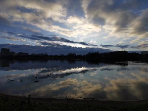 Sunrise on the water Stock Photos