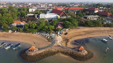 Sunrise wave breaker hover Stock Footage 329890837