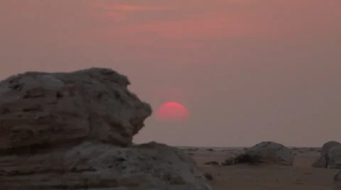 Sunrise in the White Desert, Egypt Stock Footage 36717782
