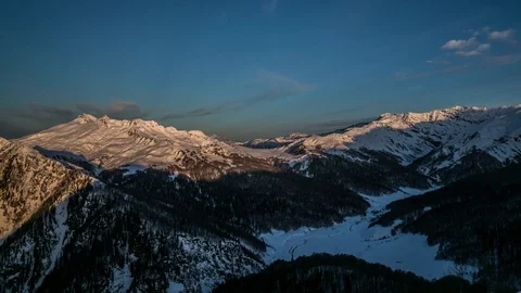 Sunrise, wide angle landscape time lapse . Shadows moving Stock-Footage 83695626