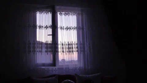 A sunrise from the window of the house, Stock Footage 136261011
