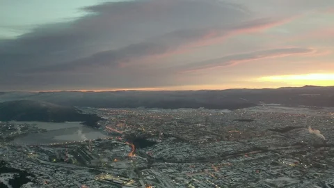 Sunrise in winter in the city of Beloretsk Video stock 119857131