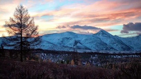 Sunrise In Winter Mountains 스톡 동영상 73282621